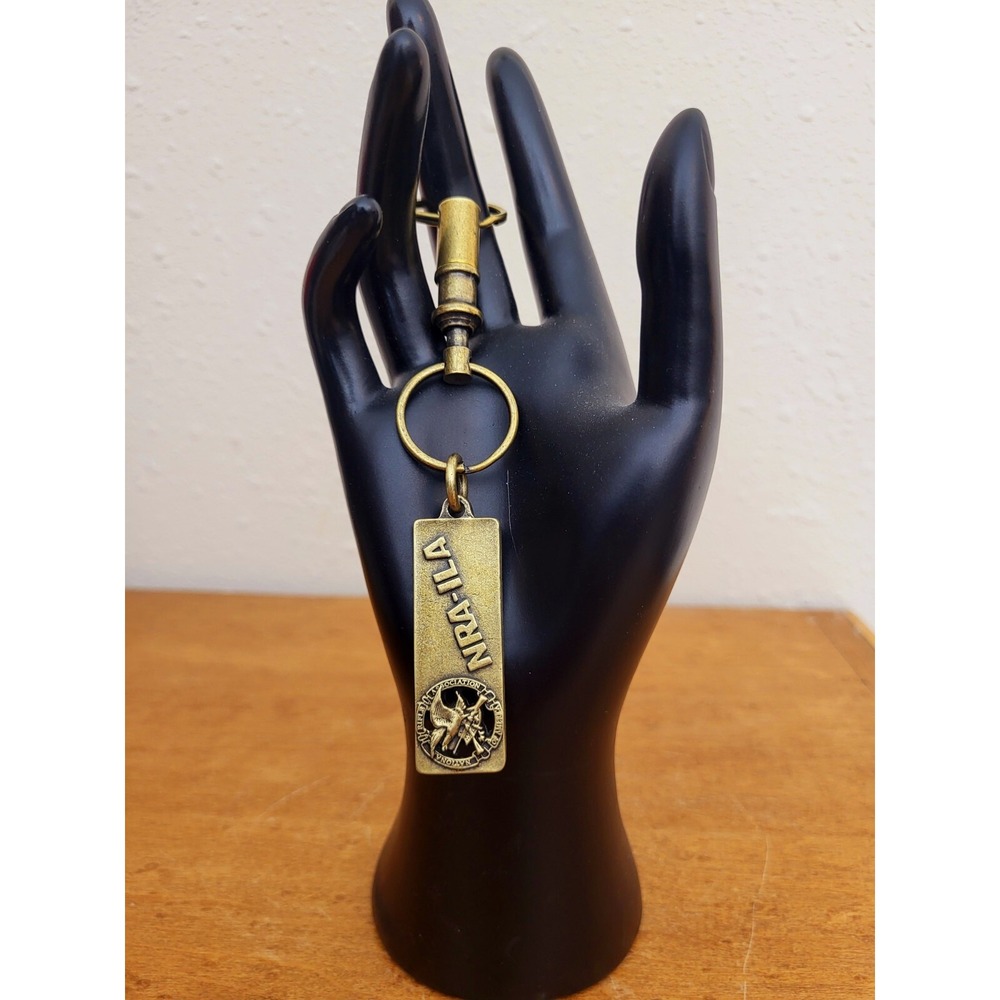 Vintage NRA-ILA Brass Quick Release Keychain National Rifle Association‎ USA NRA